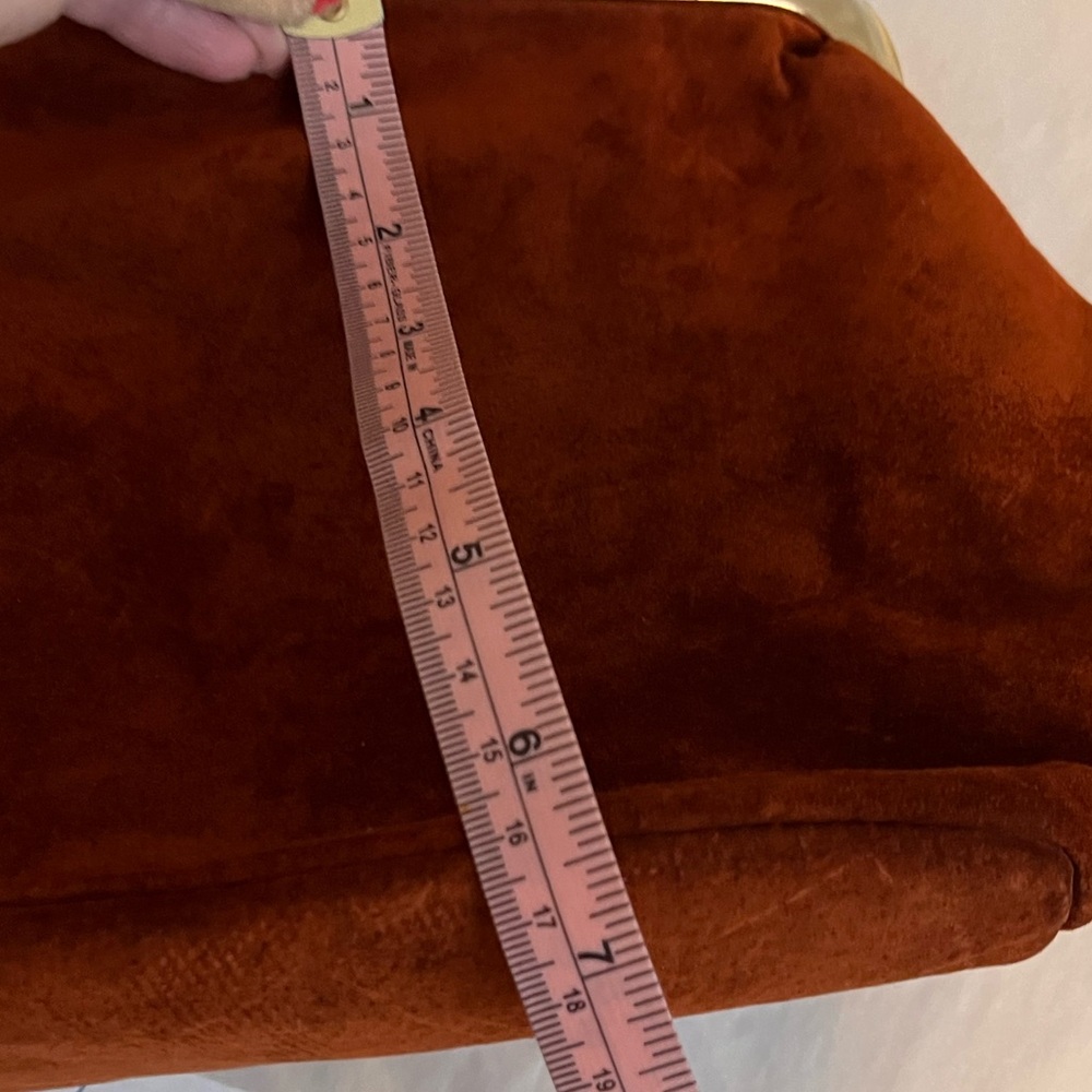 Kisslock purse Daniela sweet rust orange Italian crossbody clutch bag - Picture 10 of 16